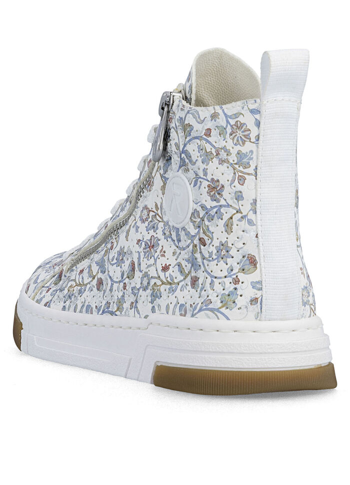 Rieker, modische Damen-Boots, Weite G, mit herausnehmbarem Fu&szlig;bett WEISS-BUNT